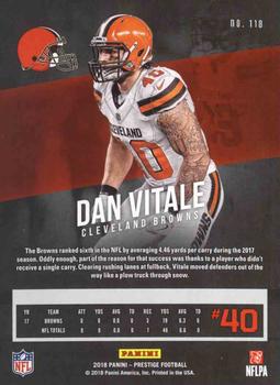 2018 Panini Prestige #118 Dan Vitale Back