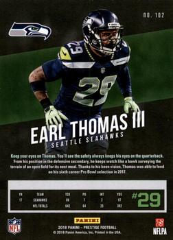 2018 Panini Prestige - Xtra Points Blue #102 Earl Thomas III Back