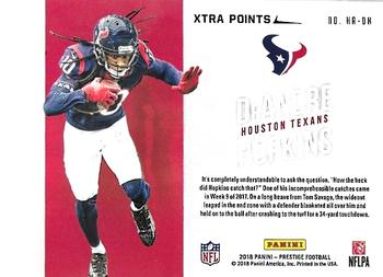 2018 Panini Prestige - Highlight Reel Xtra Points Platinum #HR-DH DeAndre Hopkins Back