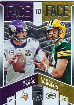 2018 Donruss Elite - Face to Face #F2F-1 Brett Favre / Aaron Rodgers Front