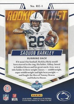 2018 Donruss Elite - Rookie Elitist #RE-1 Saquon Barkley Back