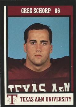 1992 Texas A&M Aggies #42 Greg Schorp Front