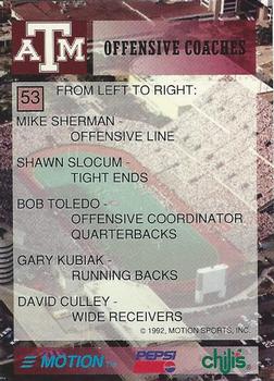 1992 Texas A&M Aggies #53 Offensive Coaches Back