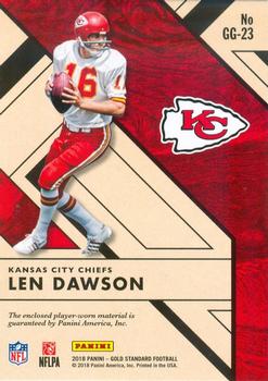 2018 Panini Gold Standard - Gridiron Gold Prime #GG-23 Len Dawson Back