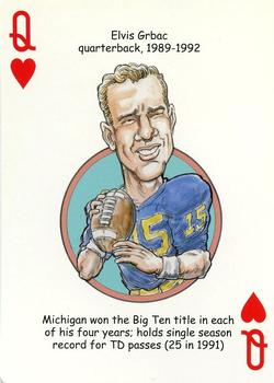 2006 Hero Decks Michigan Wolverines Football Heroes Playing Cards #Q♥ Elvis Grbac Front