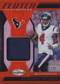 2018 Panini Certified - Clutch Performers Mirror Orange #CP-DW Deshaun Watson Front