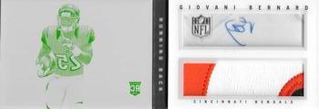 2013 Panini Playbook - Rookies Booklet Signature Printing Plate Yellow #212 Giovani Bernard Front