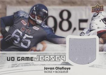 2018 Upper Deck CFL - UD Game Jersey #GJ-JO Jovan Olafioye Front