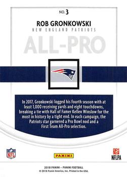 2018 Panini - All-Pro #3 Rob Gronkowski Back