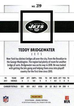 2018 Panini - Silver Knight #219 Teddy Bridgewater Back