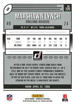 2018 Donruss - Jersey Number #220 Marshawn Lynch Back