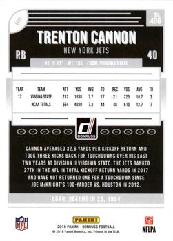 2018 Donruss - Press Proof Black #400 Trenton Cannon Back
