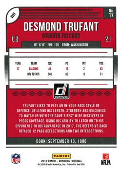 2018 Donruss - Press Proof Silver #17 Desmond Trufant Back