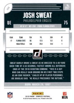 2018 Donruss - Press Proof Silver #397 Josh Sweat Back
