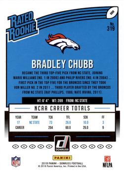 2018 Donruss - Season Stat Line #319 Bradley Chubb Back