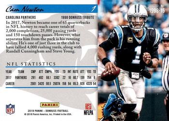 2018 Donruss - 1998 Tribute #1998-15 Cam Newton Back