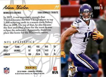 2018 Donruss - 1998 Tribute Holo #1998-9 Adam Thielen Back