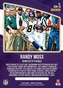 2018 Donruss - All-Time Gridiron Kings #AGK-10 Randy Moss Back