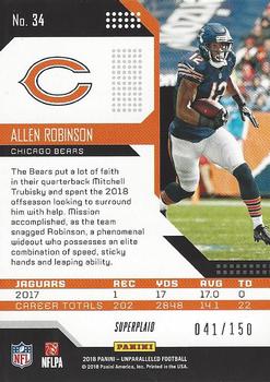 2018 Panini Unparalleled - Superplaid #34 Allen Robinson Back