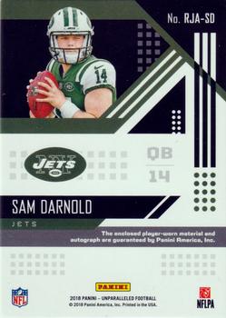 2018 Panini Unparalleled - Rookie Jersey Autographs #RJA-SD Sam Darnold Back