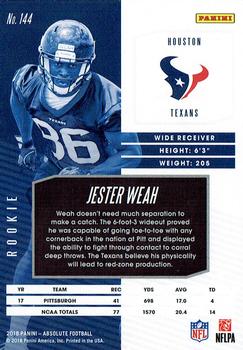 2018 Panini Absolute - Spectrum Gold #144 Jester Weah Back
