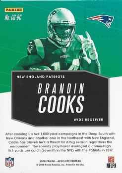 2018 Panini Absolute - Covering Ground Spectrum Gold #CG-BC Brandin Cooks Back