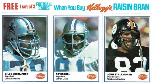 1982 Kellogg's - Panels #NNO Billy Joe DuPree / David Hill / John Stallworth Front