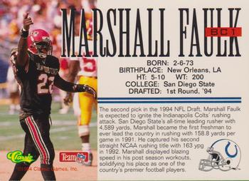 1994 Classic NFL Draft - Bonus Card #BC1 Marshall Faulk Back