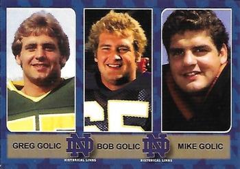 2003-09 TK Legacy Notre Dame Fighting Irish - Promos #P2 Greg Golic / Bob Golic / Mike Golic Front