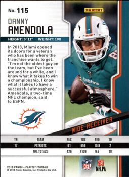 2018 Panini Playoff #115 Danny Amendola Back