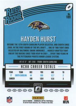 2018 Donruss Optic #189 Hayden Hurst Back