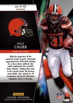 2018 Panini Prizm - Instant Impact Prizm #II-13 Nick Chubb Back