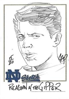 2003-09 TK Legacy Notre Dame Fighting Irish - Hand Drawn Sketches #NNO Ronald Reagan Front