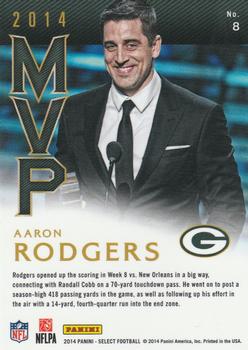 2014 Panini Select - MVP Winner #8 Aaron Rodgers Back
