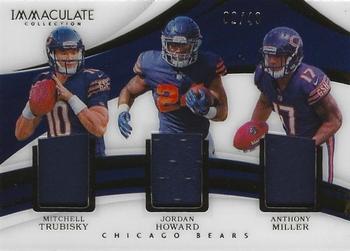 2018 Panini Immaculate Collection - Immaculate Triple Jerseys #TR-11 Jordan Howard / Mitchell Trubisky / Anthony Miller Front