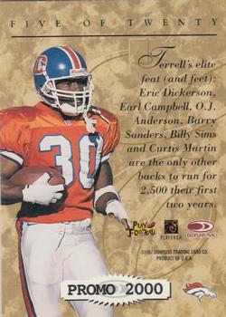1997 Donruss - Elite Gold Promo #5 Terrell Davis Back