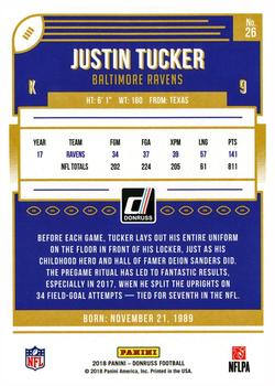 2018 Donruss - Press Proof Bronze #26 Justin Tucker Back