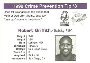 1999 Minnesota Vikings Police #8 Robert Griffith Back