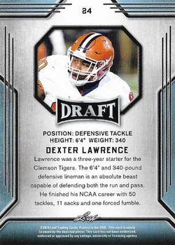 2019 Leaf Draft #24 Dexter Lawrence Back