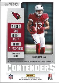 2018 Panini Contenders - Rookie Ticket Swatches #RTS-19 Christian Kirk Back