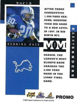 1998 Pinnacle Mint - Minted Moments Promos #9 Barry Sanders Back