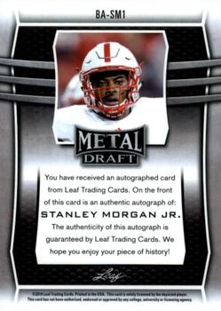 2019 Leaf Metal Draft #BA-SM1 Stanley Morgan Jr. Back