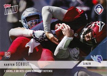 2019 Topps Now AAF #30 Karter Schult Front