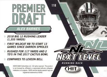 2019 SAGE HIT - Silver #118 Alex Barnes Back