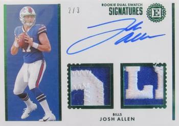 2018 Panini Encased - Rookie Dual Swatch Signatures Emerald #RDS-JA Josh Allen Front