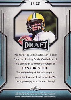 2019 Leaf Draft - Autographs #BA-ES1 Easton Stick Back