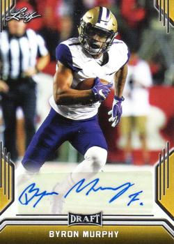 2019 Leaf Draft - Autographs Gold #BA-BM1 Byron Murphy Front