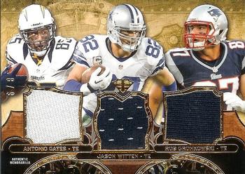 2013 Topps Triple Threads - Relics Trios Gold #TTRT-GGW Jimmy Graham / Antonio Gates / Jason Witten Front