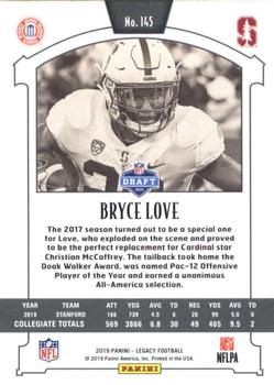 2019 Panini Legacy #145 Bryce Love Back