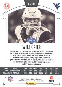 2019 Panini Legacy #198 Will Grier Back